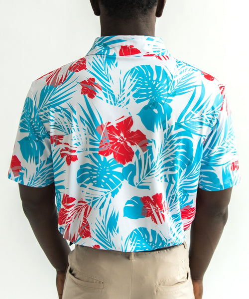 Red white and blue womens golf shirts Clearance