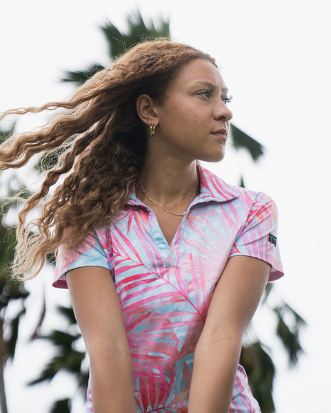 Women's Pink And Blue Golf Polo. Seriously Great Polos. Only $39.95. – Yatta  Golf