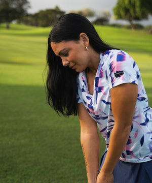 Tropical Twilight Women's Golf Polo - Yatta Golf