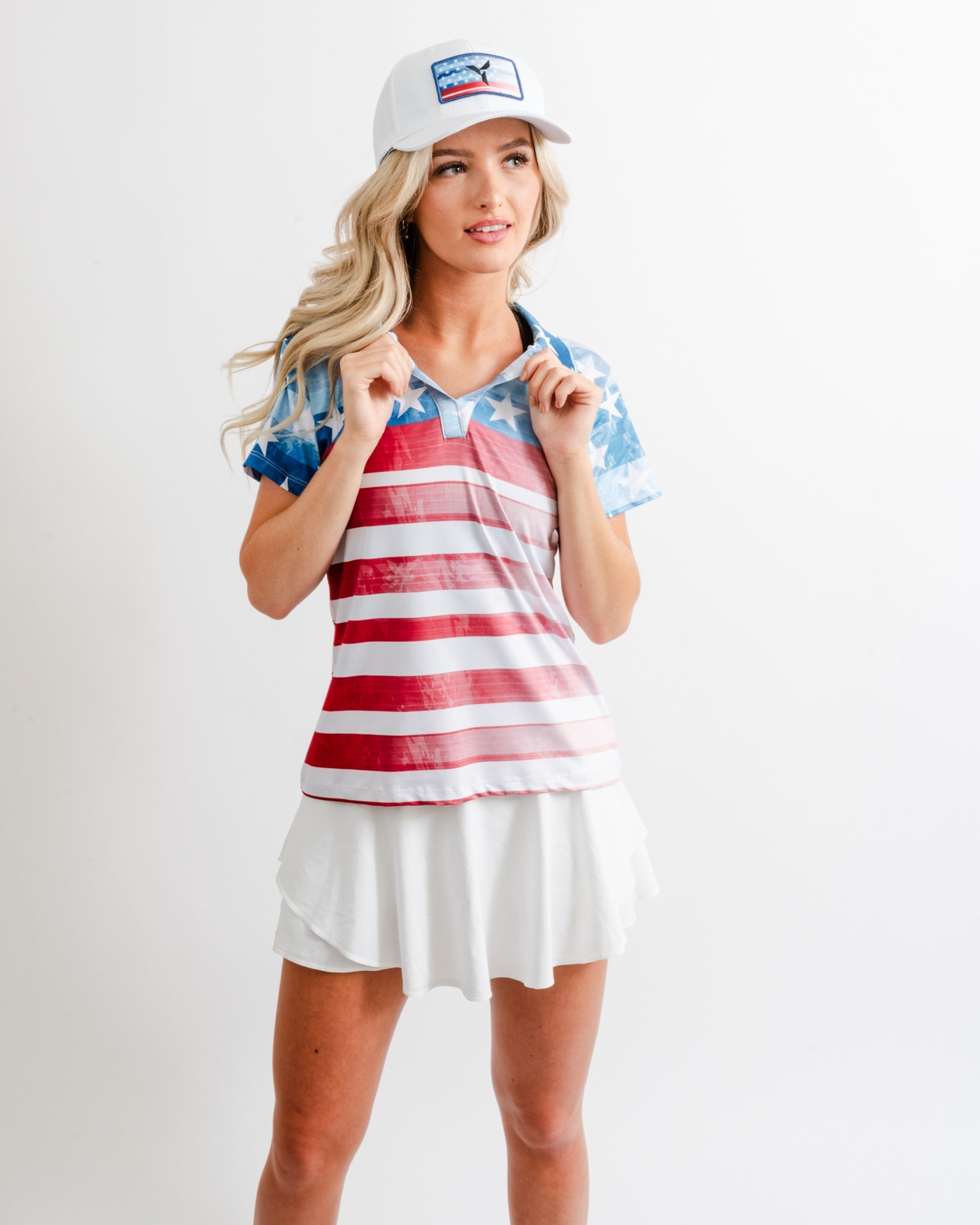 White Patriot Golf Hat - Yatta Golf