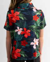 Youth Jungle Hibiscus Golf Polo - Yatta Golf